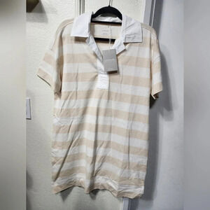 Everlane Organic Cotton Striped Polo NWT  M Summer Vacation Travel Beach Casual